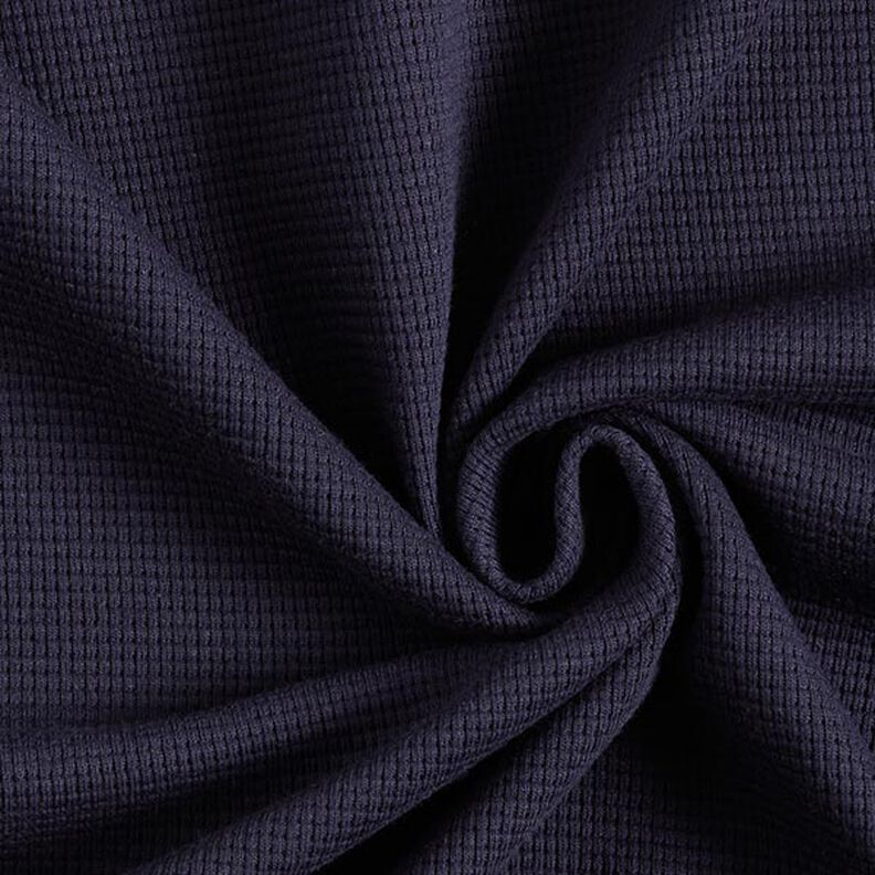 Mini-bomullsvåffeljersey enfärgad – marinblått,  image number 1