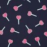 Bomullsjersey Glittriga hjärtklubbor | Poppy Fabrics – nattblå,  thumbnail number 1