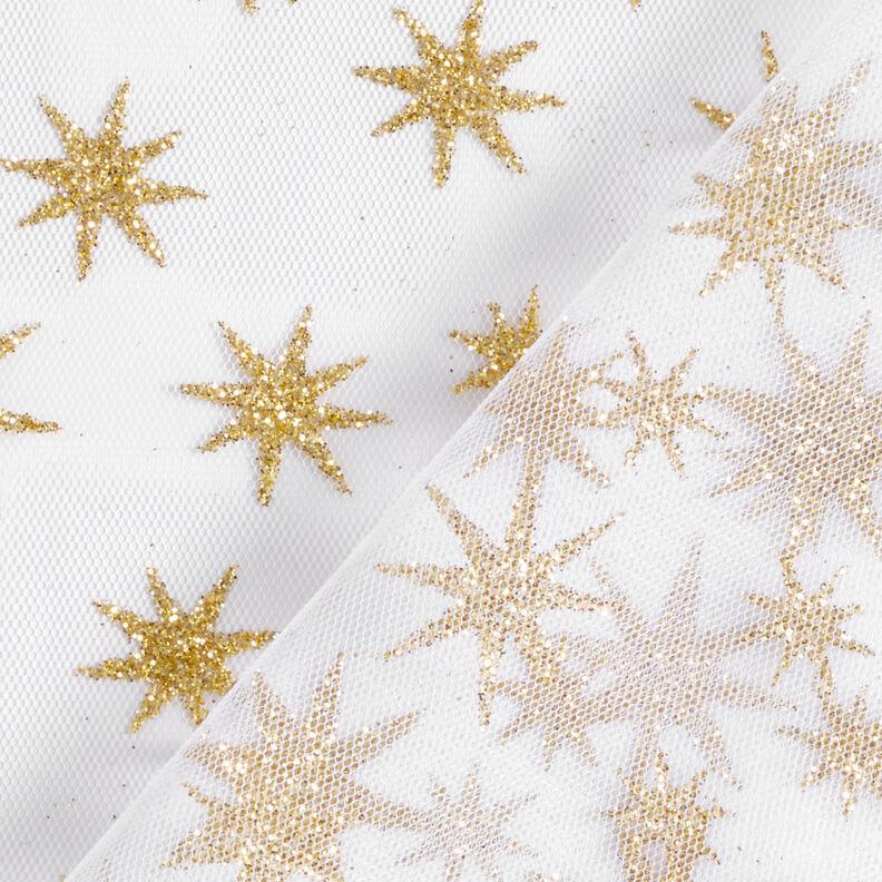 tyll glitterstjärnor – vit/guld,  image number 4