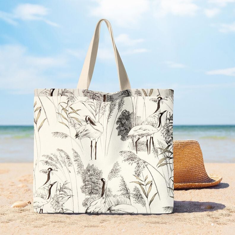 Dekorationstyg Halvpanama tranor &ndash; natur/svart,  image number 7