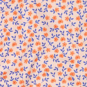 GOTS Bomullspoplin Spridda blommor | Poppy Fabrics – natur/persikofärgad, 
