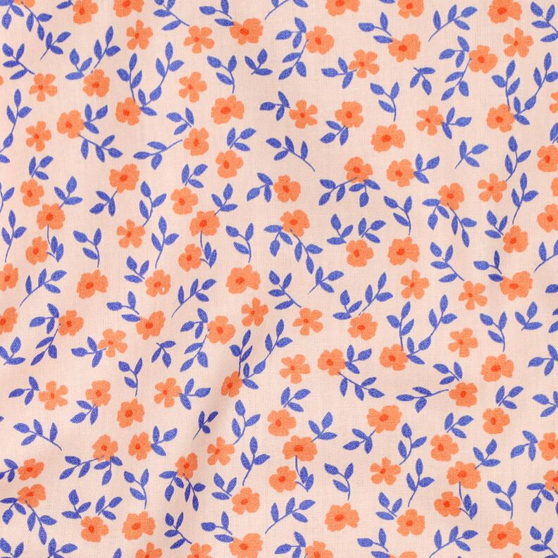 GOTS Bomullspoplin Spridda blommor | Poppy Fabrics – natur/persikofärgad, image number 3