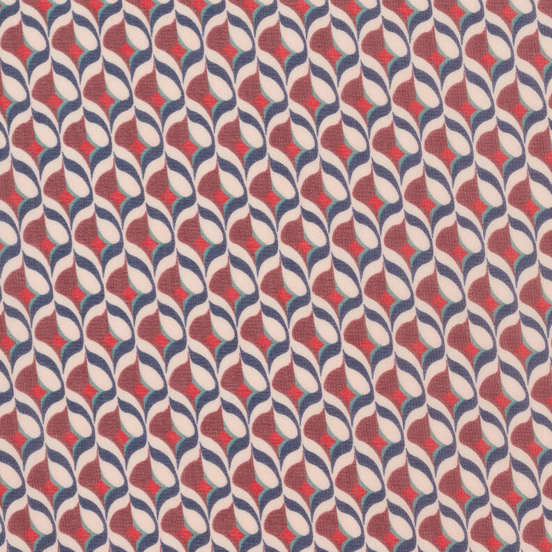 Chiffong retromönster – vit/mörkröd,  image number 1
