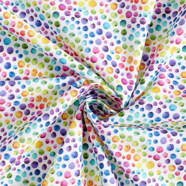Bomullspoplin regnbågsprickar Digitaltryck – vit/färgmix,  image number 3