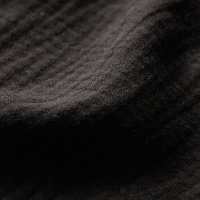 Muslin/Dubbel-krinkelväv – svart, 