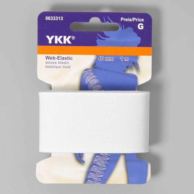 Vävt elastiskt band 501 [2m] – vit | YKK,  image number 1