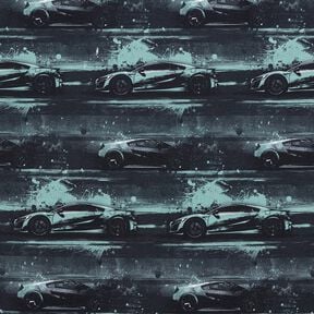 Bomullsjersey racerbil Digitaltryck &ndash; svart/p&auml;rlgr&aring;, 