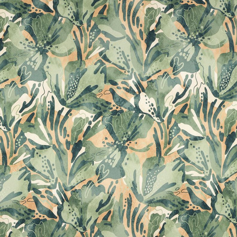 Crepesatin havsblommor – vass/beige,  image number 1