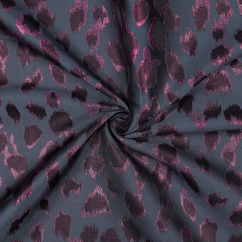 Jacquard Leopardmönster Metallisk | Poppy Fabrics – antracit, image number 3