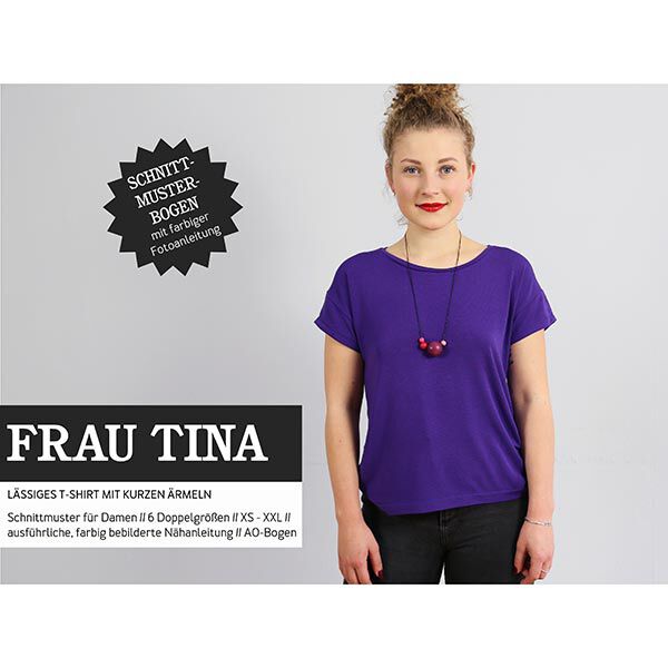 FRAU TINA – ledig baströja med kort ärm, Studio Schnittreif  | XS -  XXL,  image number 1