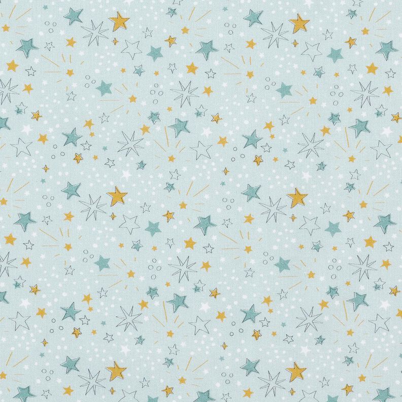 Bomullspoplin stjärnhimmel – babyblått,  image number 1