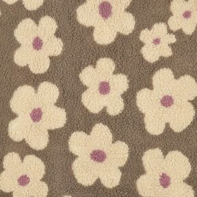 Teddyplysch Blommor | Poppy Fabrics &ndash; dyn/ljusbeige, 