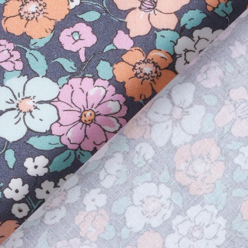 GOTS Bomullspoplin Blomsteräng | Poppy Fabrics – skiffergrått,  image number 4