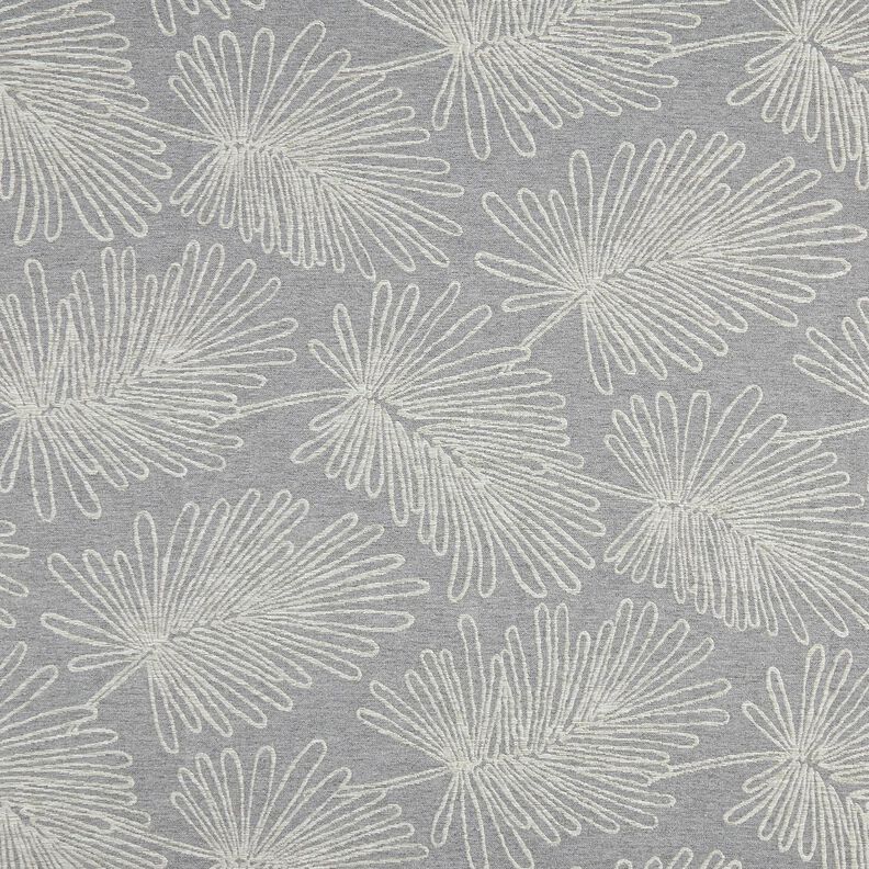 Dekorationstyg Jacquard bladkonturer – grått, image number 1