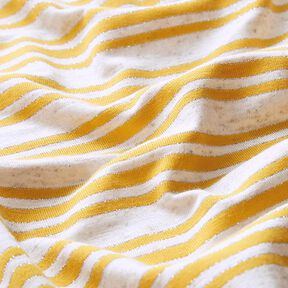 Viskosjersey Oregelbundna glitterränder – yllevit/solgult, 