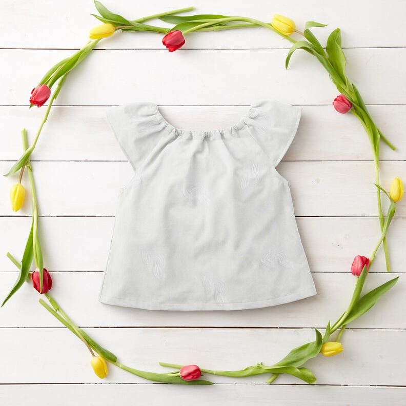 Bomullssatin regnb&aring;gsbroderi &ndash; vit,  image number 5