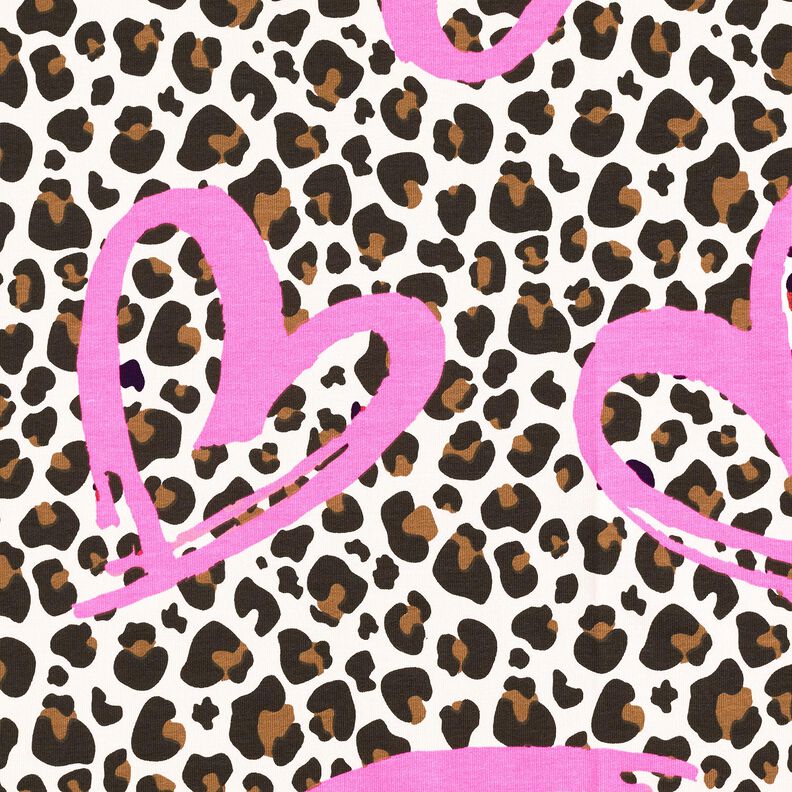 French Terry Sommarsweat lejon och neonhjärtan – cashew/neonpink, image number 5