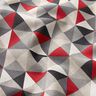 Dekorationstyg Halvpanama rombmönster retro – rött/grått,  thumbnail number 2