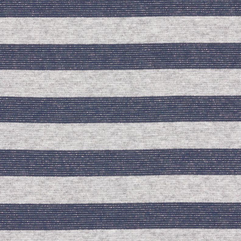Jersey glitter horisontella ränder – ljusgrått/marinblått,  image number 1
