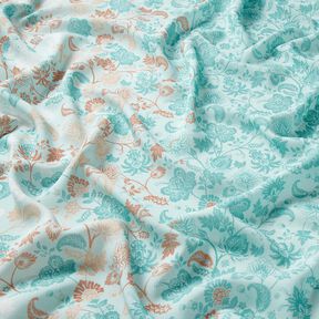 Viskos Voile paisley blommor kantdesign – blå, 