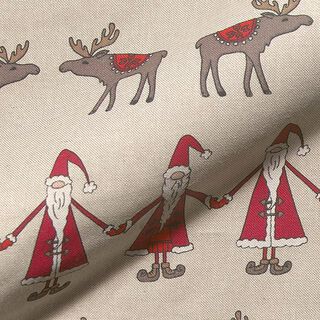 Dekorationstyg halvpanama jultomte & älg – natur, 