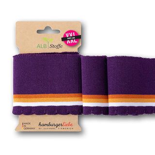 GOTS Ekologiska stickade muddar CUFF ME WAVE [140 cm | 8 cm] | Albstoffe | Hamburger Liebe, 