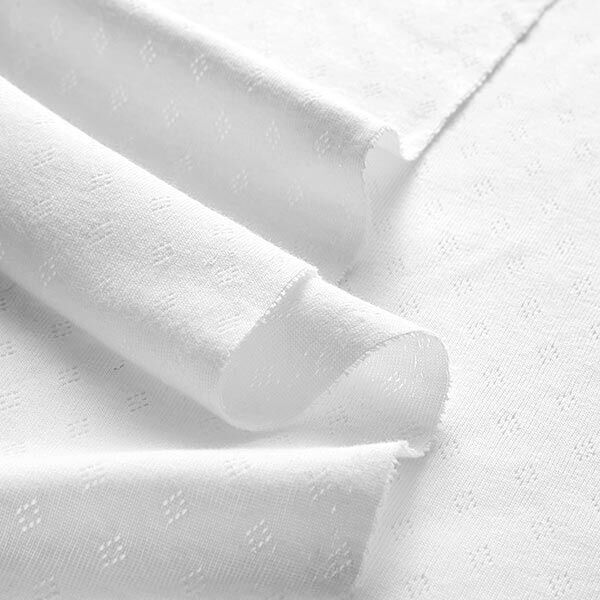 Finstickad jersey med hålmönster – vit,  image number 4