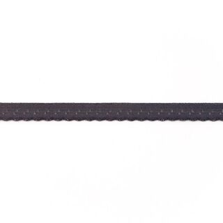 Elastistiskt infattningsband Spets [12 mm] – mörkgrå, 