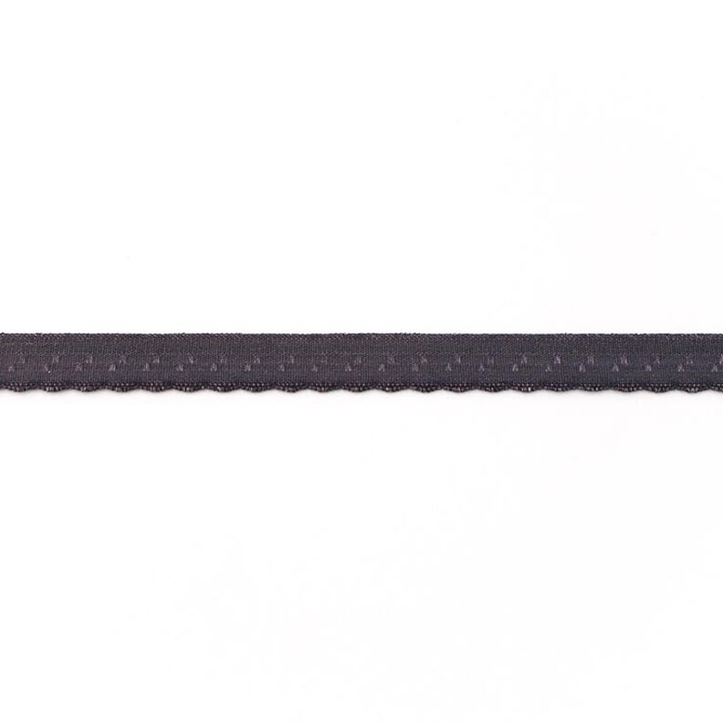Elastistiskt infattningsband Spets [12 mm] – mörkgrå,  image number 1