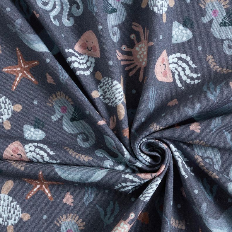 Bomullsjersey Söta sjöstjärnor Digitaltryck | Poppy Fabrics – nattblå,  image number 3