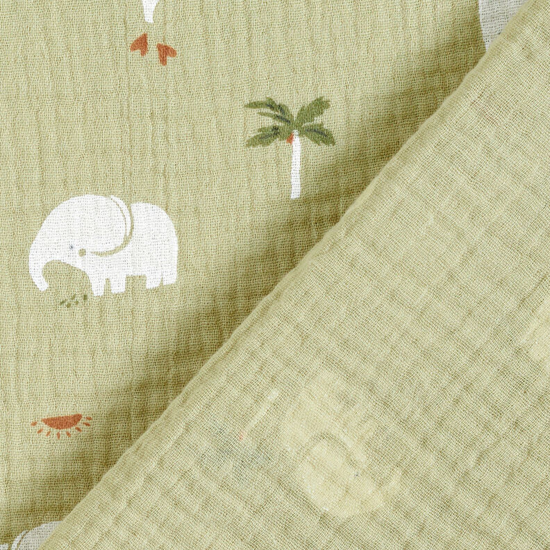 Muslin/Dubbel-krinkelväv babyelefanter – pistage,  image number 4