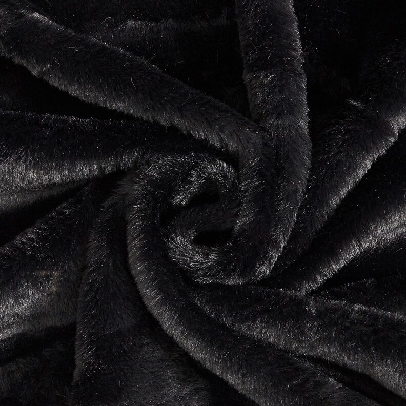 högkvalitativ enfärdad konstpäls – svart,  image number 1