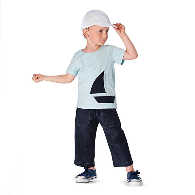 Stretchmanchester jeanslook – marinblått,  image number 7