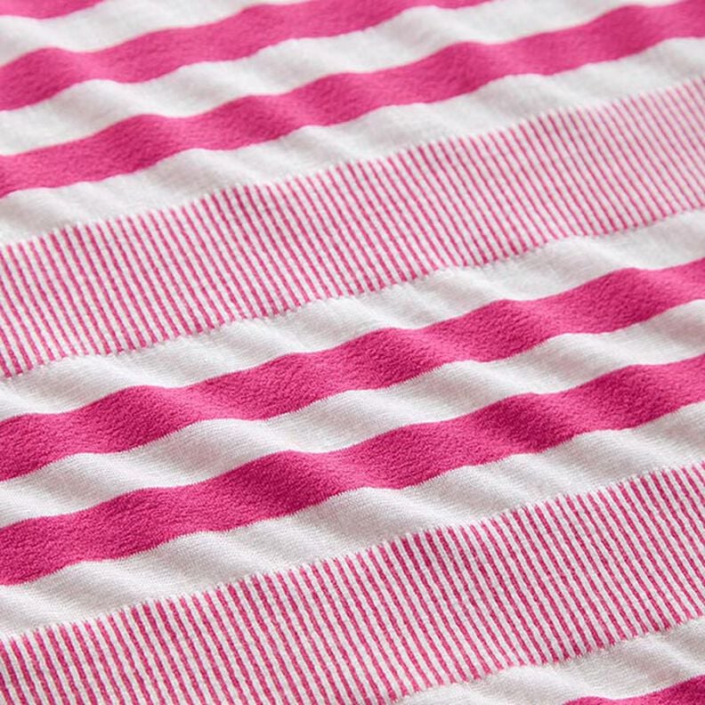 Viskosjersey krinklad – vit/pink,  image number 2