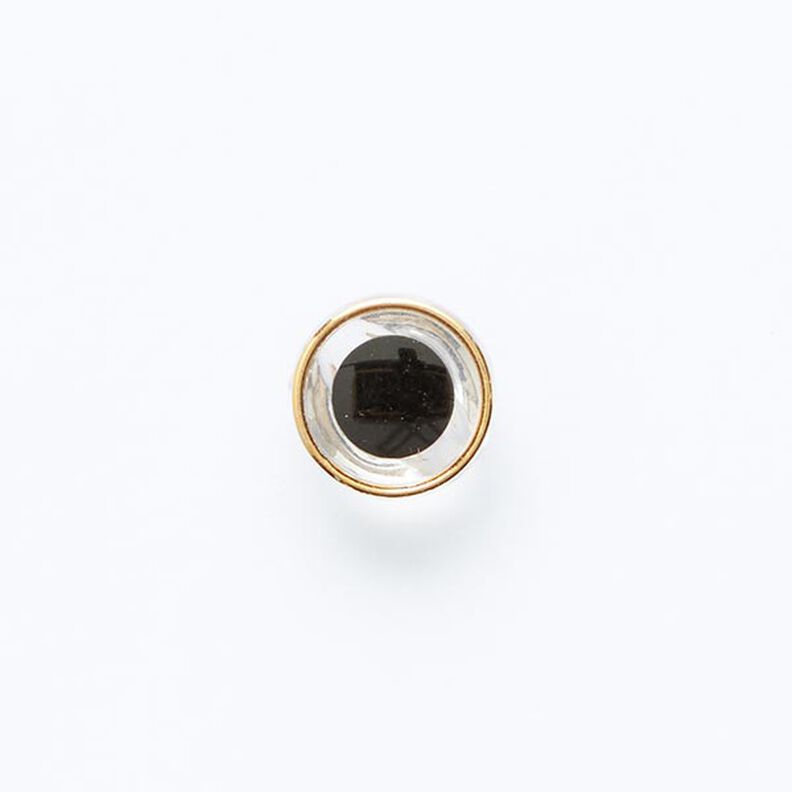 Knapp med ögla och guldfärgad kant [ Ø 11 mm ] – svart/guld,  image number 1