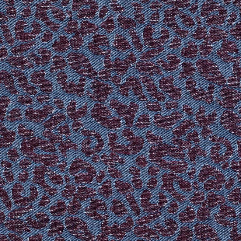 byxtyg i denim-look med leopardmönster – aubergine/jeansblå,  image number 1