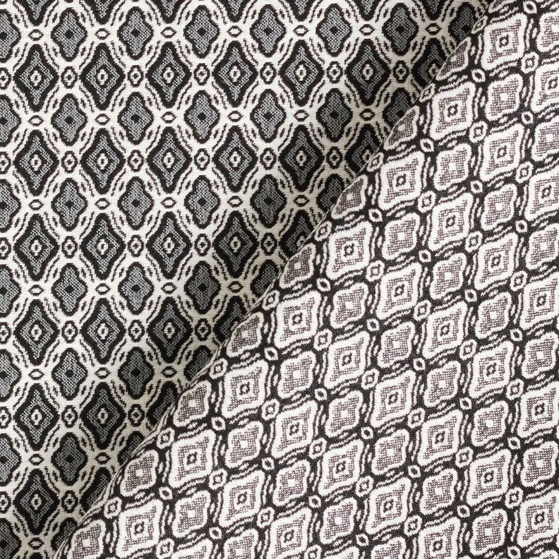 Stretch Jacquard Viskosmix Ädla diamanter – yllevit/grått,  image number 4