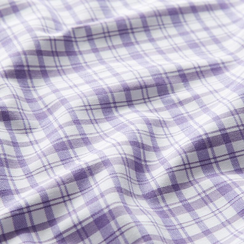 Bomullsstretch rutor – vit/lavender,  image number 2
