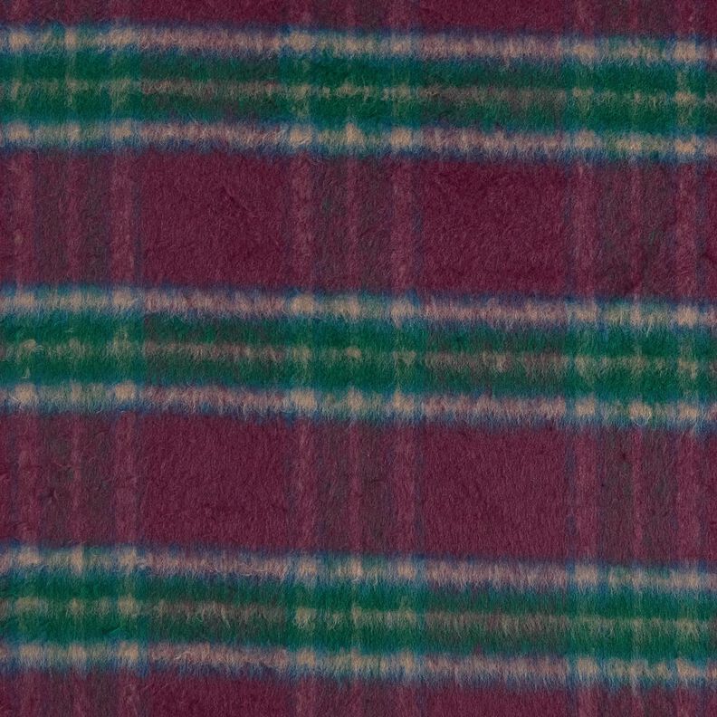 Rocktyg Woll-Mix borstat rutmönster – merlot/blågran,  image number 1