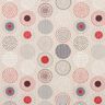 Dekorationstyg Halvpanama målade cirklar – rött/natur,  thumbnail number 1