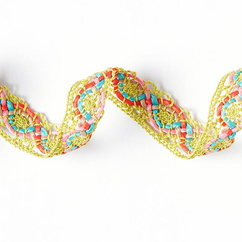 Knypplad spets Colors [20 mm] - neongrön/turkos,  image number 2