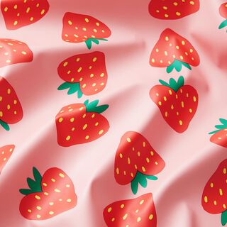 Regnjackstyg hjärtformade jordgubbar – ljusrosa, 