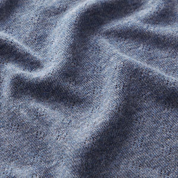 Finstickad jersey med hålmönster Melange – jeansblå,  image number 2