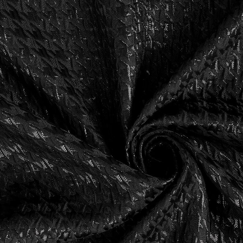 Cloqué glittrigt hundtandsmönster – svart,  image number 3