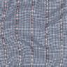 Bomullstyg Jacquard rutor och blommor – havsblå/vit,  thumbnail number 2