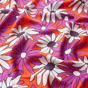 satin uttrycksfulla blommor – brandgul/rödlila, 