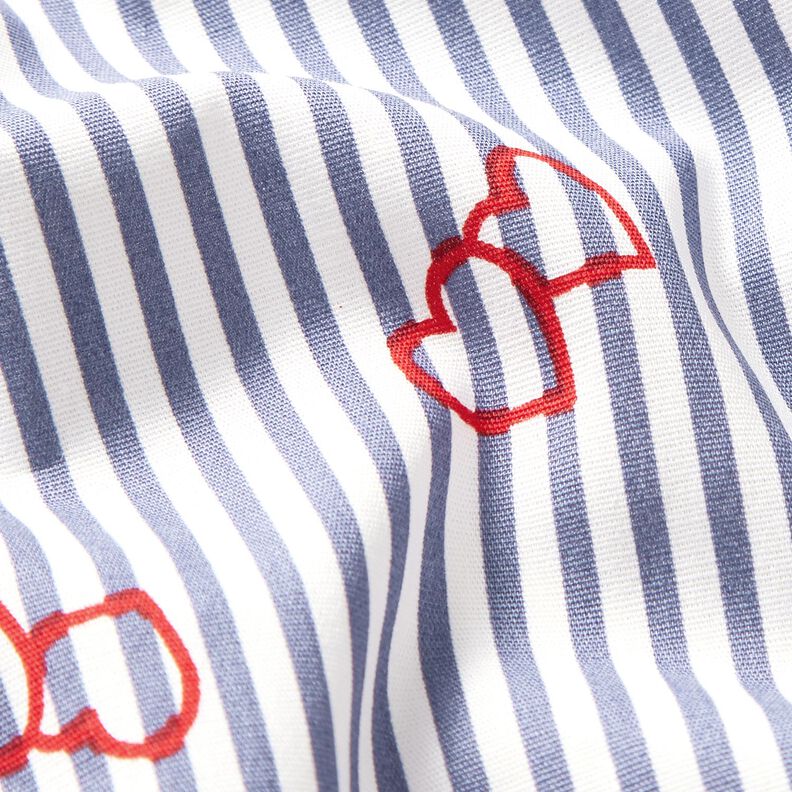 Poplin Stretch ränder och hjärtan – vit/indigo,  image number 2