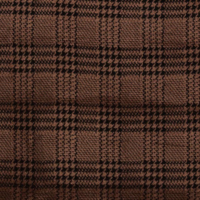 Sammetsjersey med Glencheck-rutor – brun/svart,  image number 1