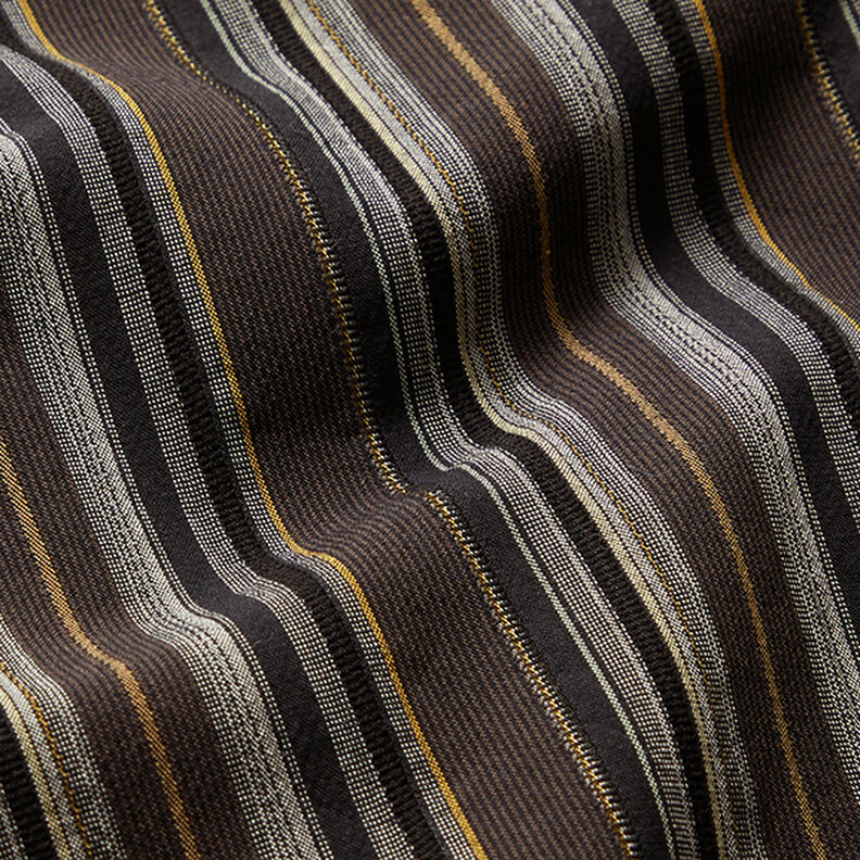 Bomullsmix med ränder – svartbrunt,  image number 2