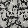 Stretchcrepe stora blommor – svart/ljusgrå,  thumbnail number 1
